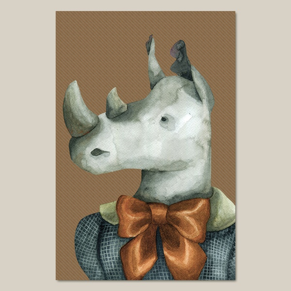 1. Rhino (brown background)